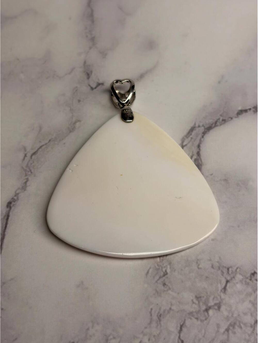 Pink Conch Shell‎ Pendant Sterling Silver 925 Large Statement Necklace Charm - Picture 2 of 5